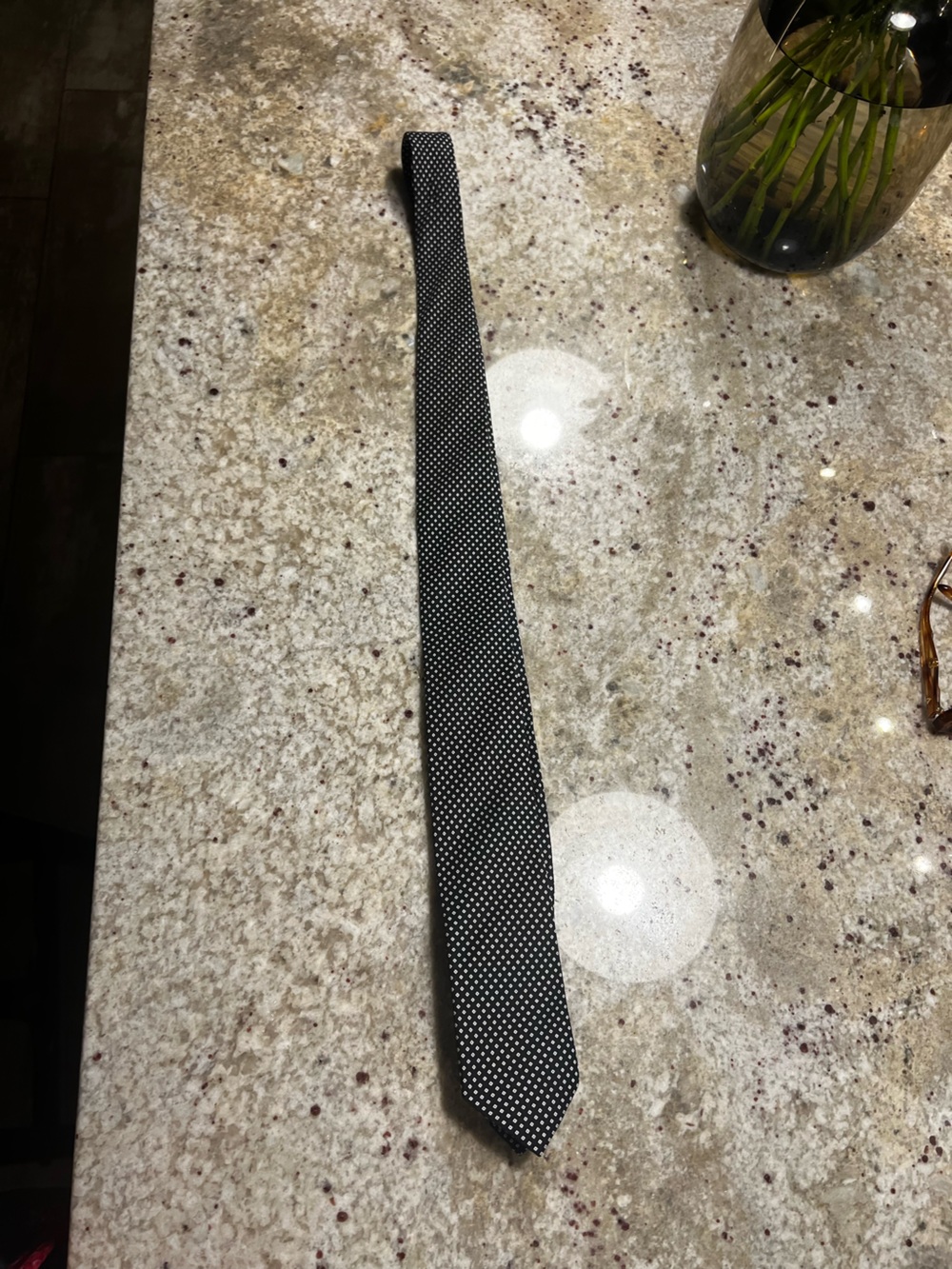 Ralph Lauren Black Tie with White Microdots